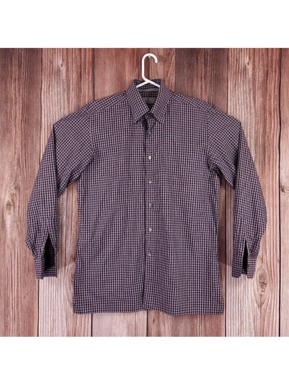 Canali 1934 Mens Large Plaid  Cotton Long Sleeve Button Down Shirt Made In Italy
